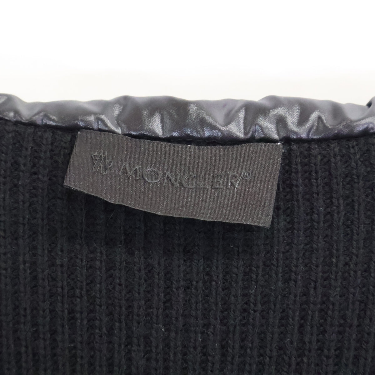 MONCLER CARDIGAN TRICOT Knit Panel Down Jacket Black Size M