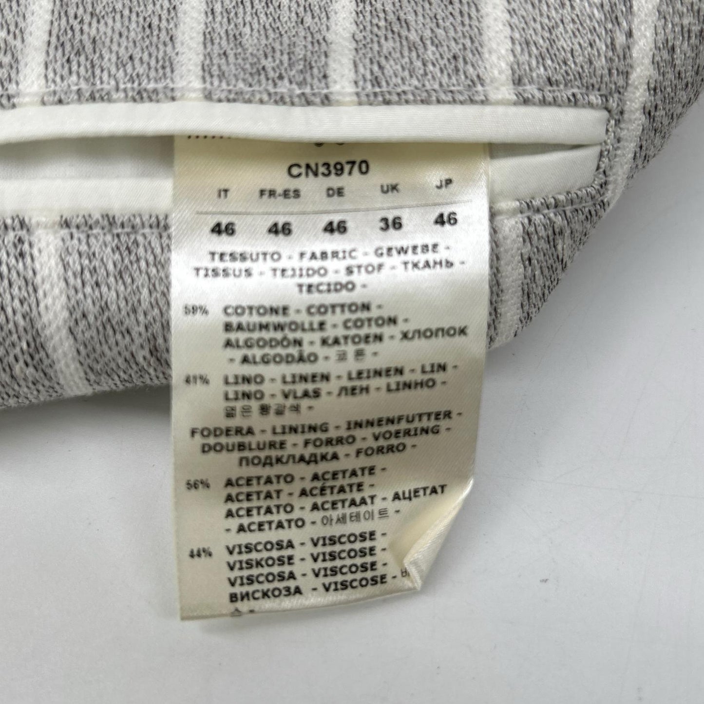 CIRCOLO1901 Cotton Linen 2B Jacket Gray Size 46