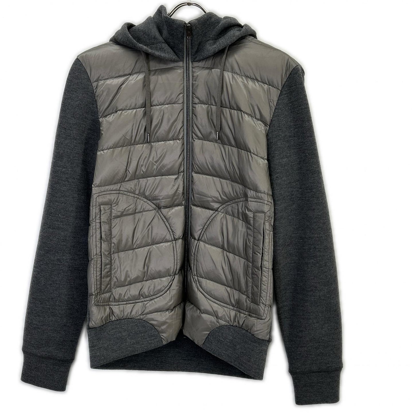 HERNO Water-Repellent Nylon Down Hooded Jacket Gray Size 46