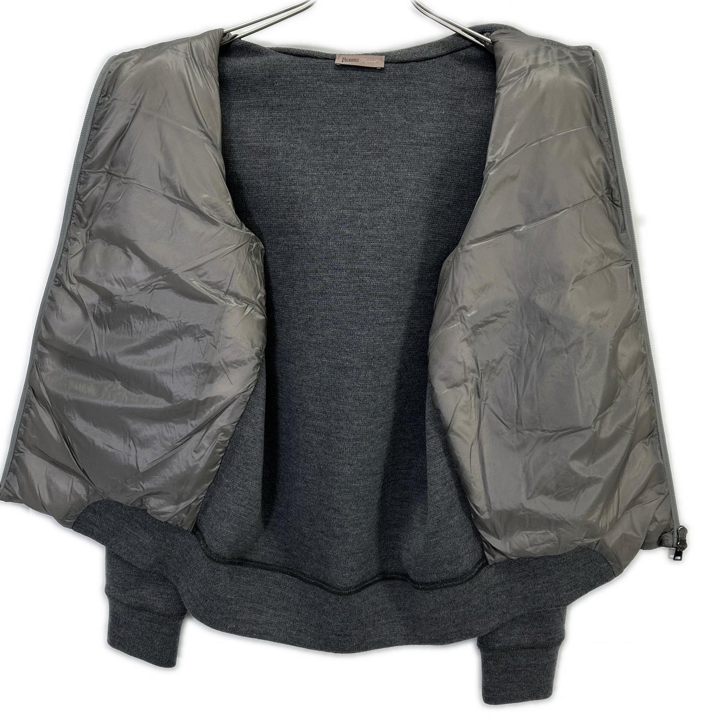 HERNO Water-Repellent Nylon Down Hooded Jacket Gray Size 46