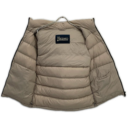 HERNO Water-Repellent Matte Nylon Hooded Vest Beige Size 48