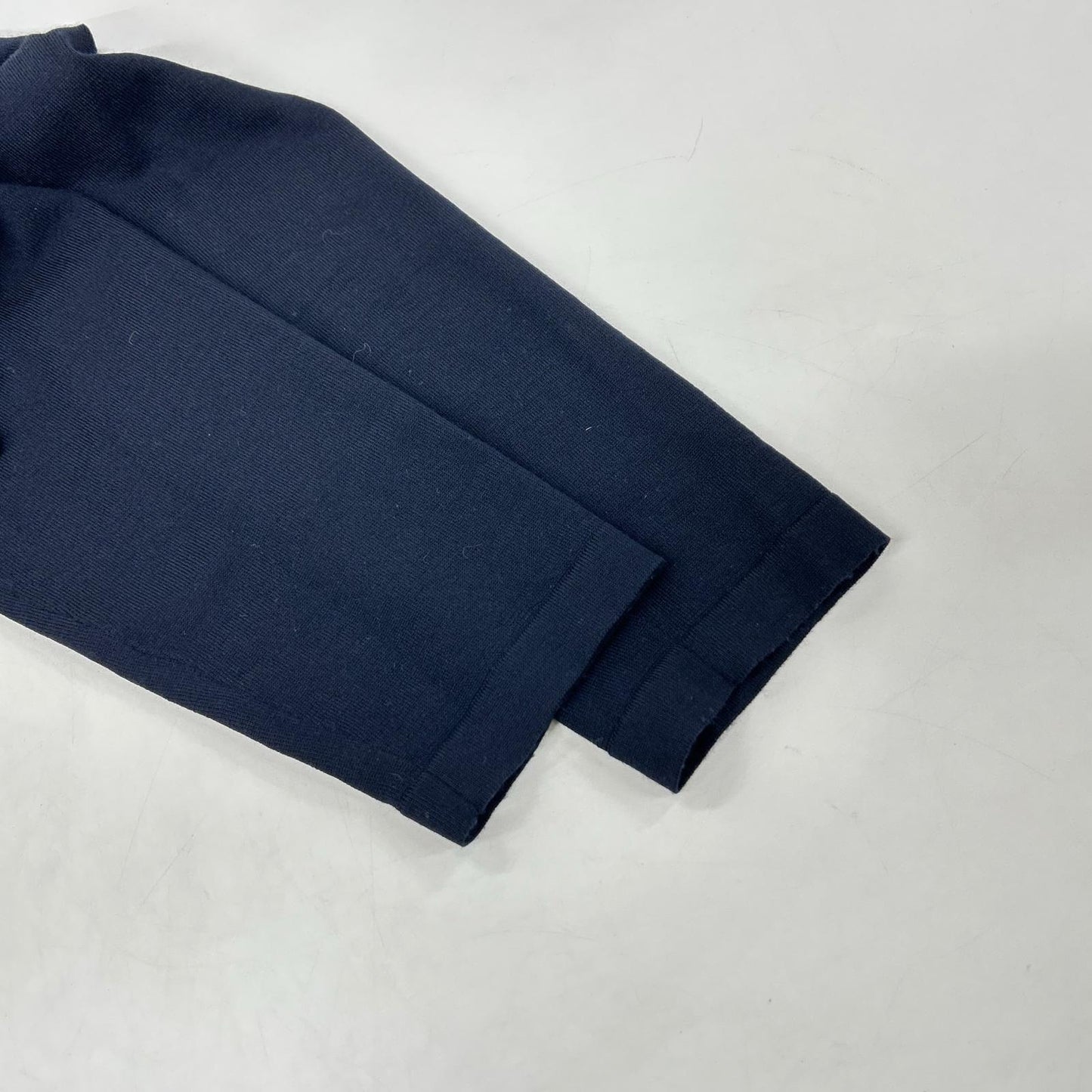 HERMES Robot Long Sleeve Wool Knit Polo Navy Size S