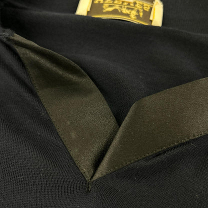 HERMES Robot Long Sleeve Wool Knit Polo Navy Size S