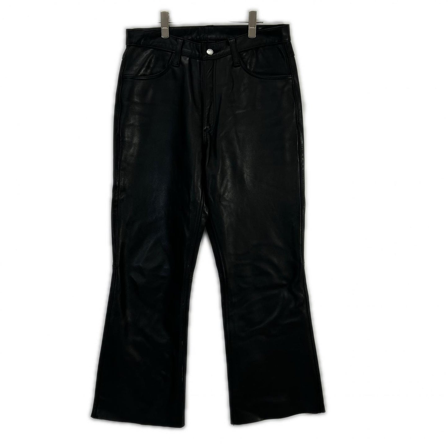 KADOYA Black Leather Pants Size 35