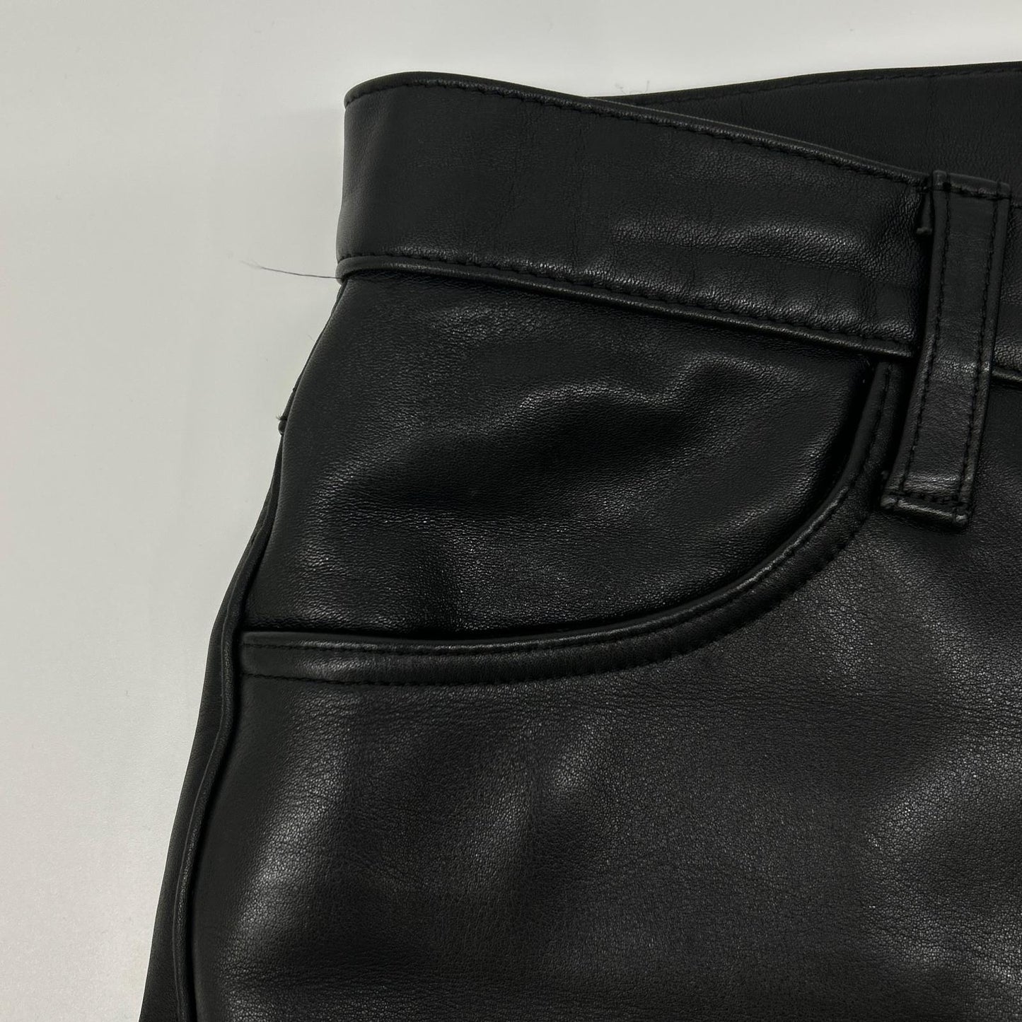 KADOYA Black Leather Pants Size 35
