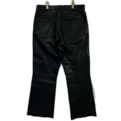KADOYA Black Leather Pants Size 35