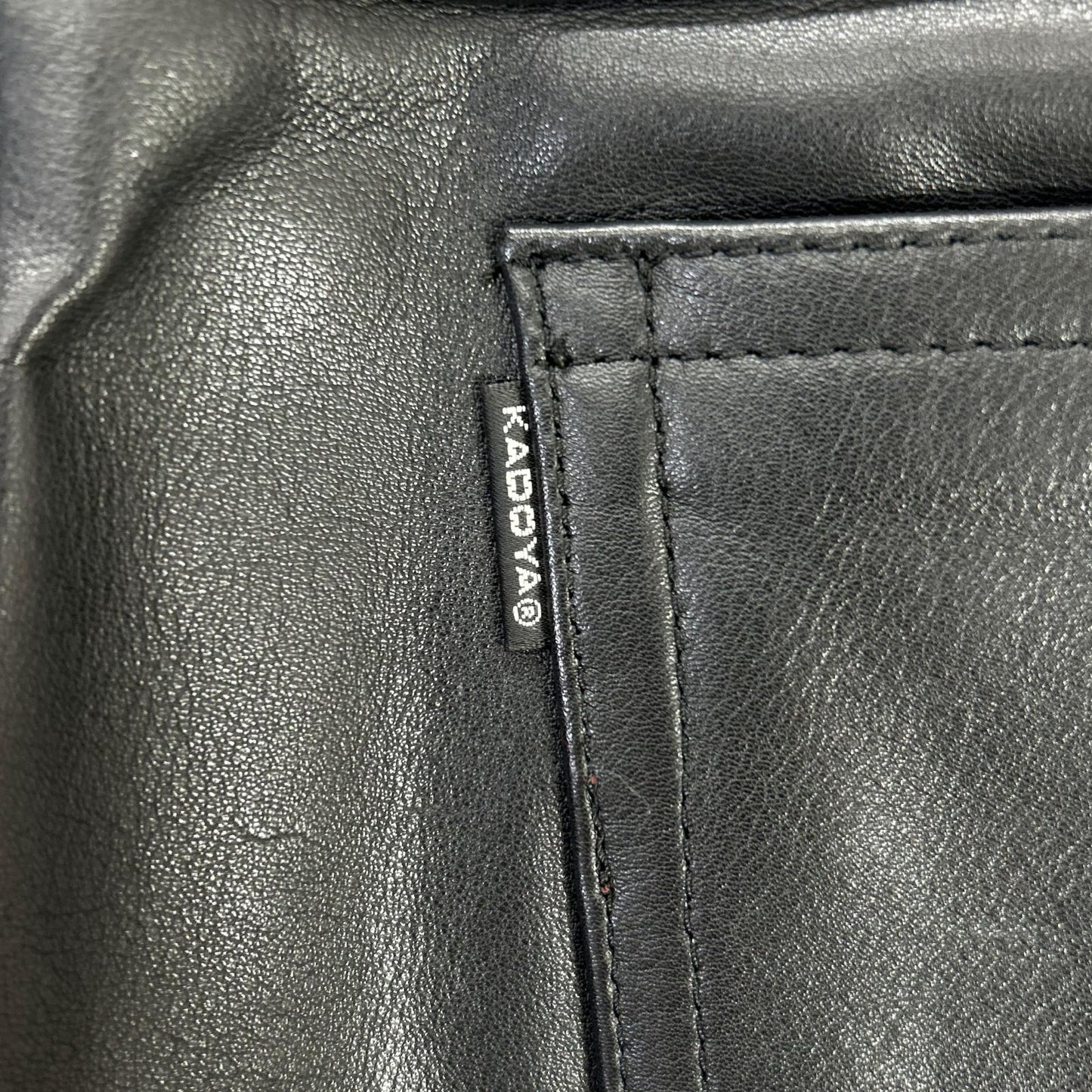 KADOYA Black Leather Pants Size 35