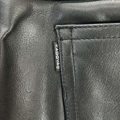 KADOYA Black Leather Pants Size 35