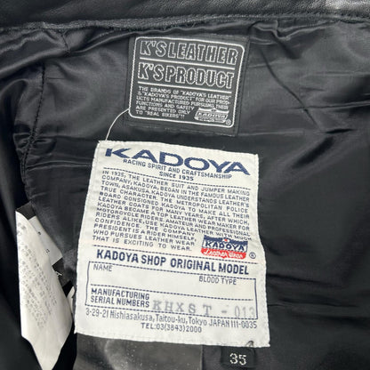 KADOYA Black Leather Pants Size 35