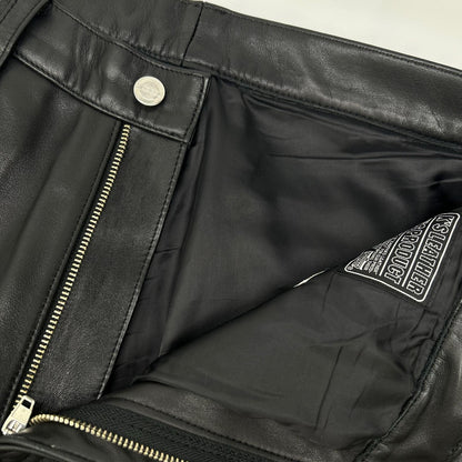 KADOYA Black Leather Pants Size 35