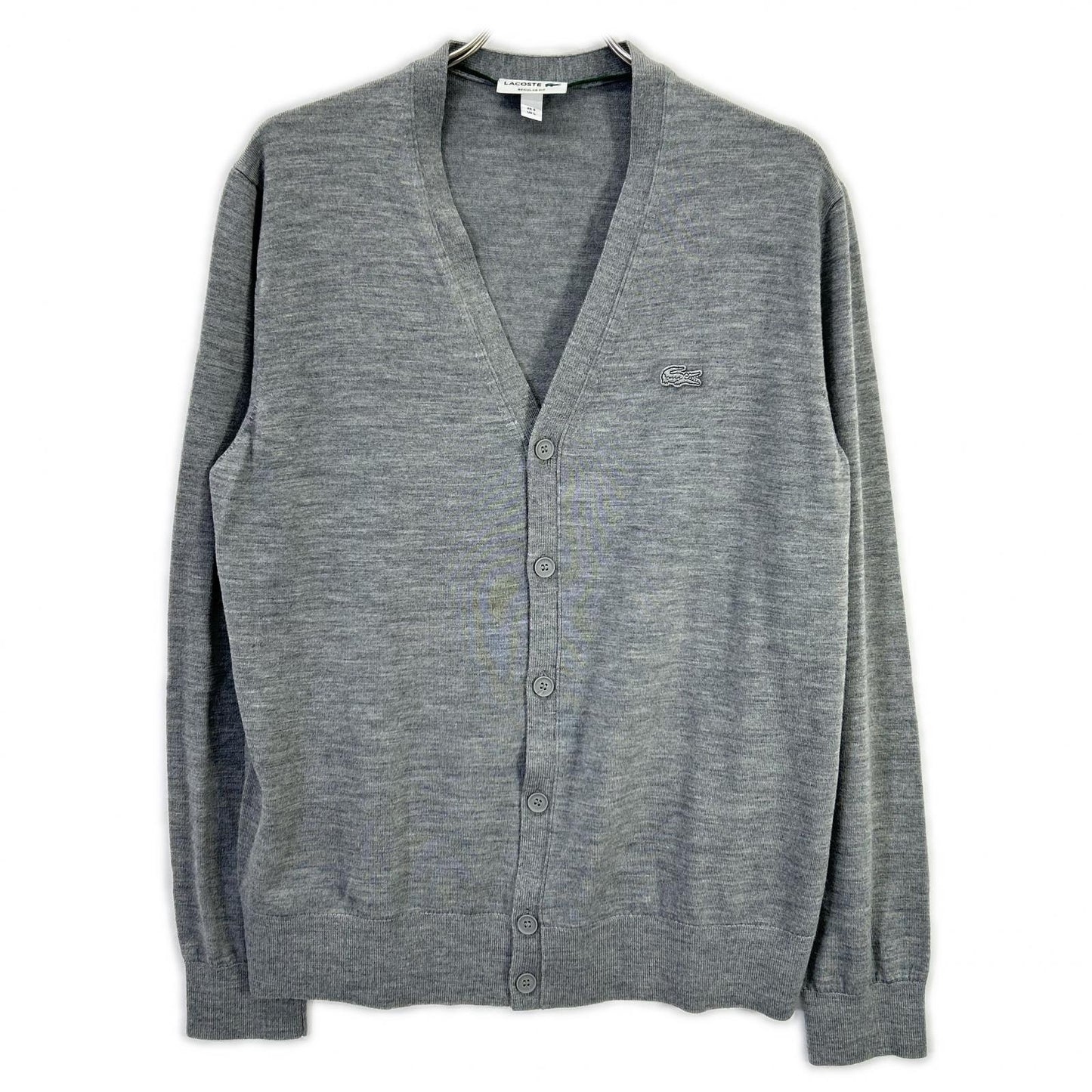 Lacoste Essential Merino Wool Cardigan Gray Size L