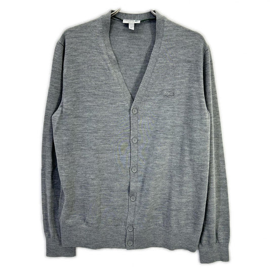 Lacoste Essential Merino Wool Cardigan Gray Size L
