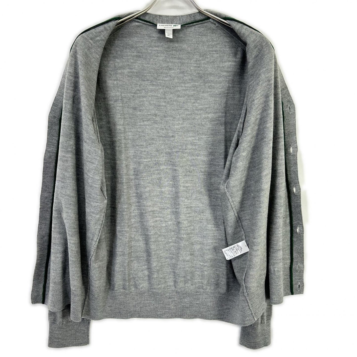 Lacoste Essential Merino Wool Cardigan Gray Size L