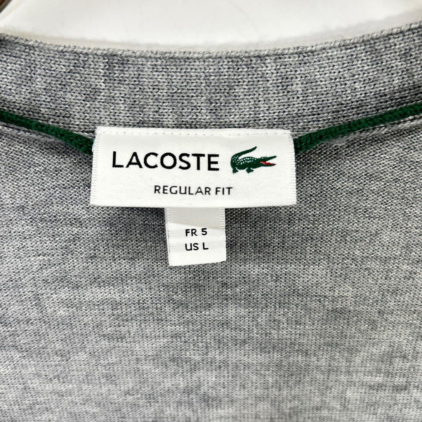 Lacoste Essential Merino Wool Cardigan Gray Size L