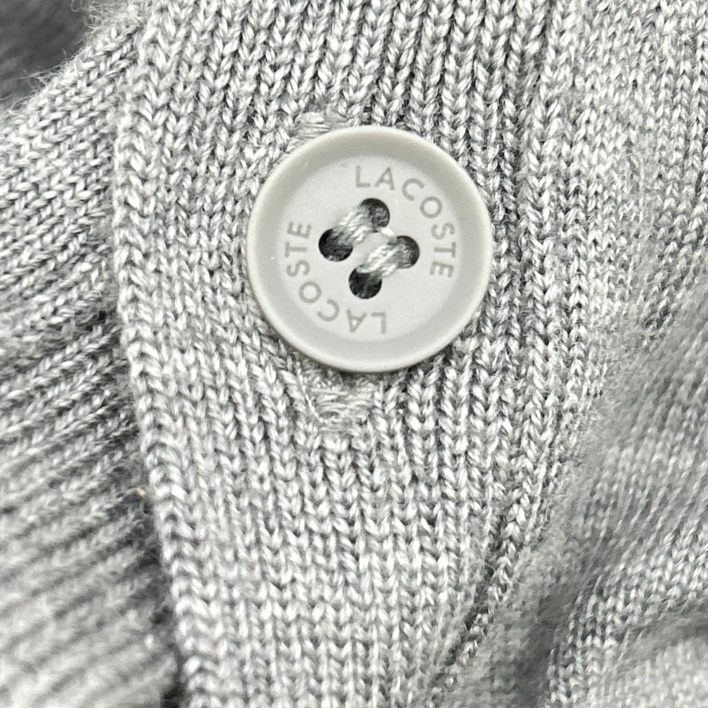 Lacoste Essential Merino Wool Cardigan Gray Size L