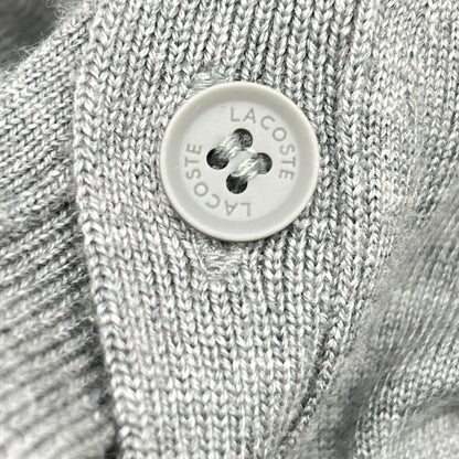 Lacoste Essential Merino Wool Cardigan Gray Size L