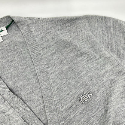Lacoste Essential Merino Wool Cardigan Gray Size L