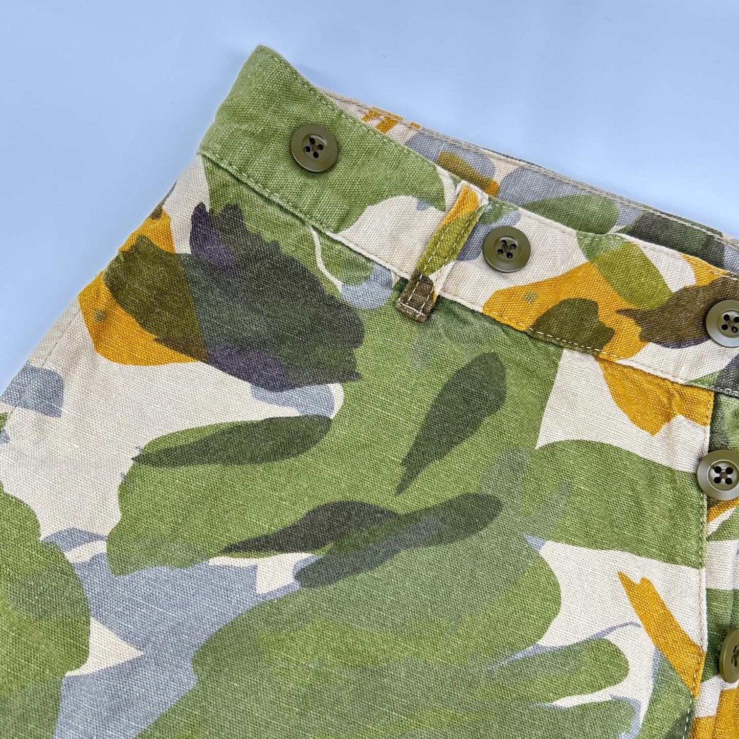 NIGEL CABOURN LYBRO Camo Linen Blend Cargo Pants Size 34