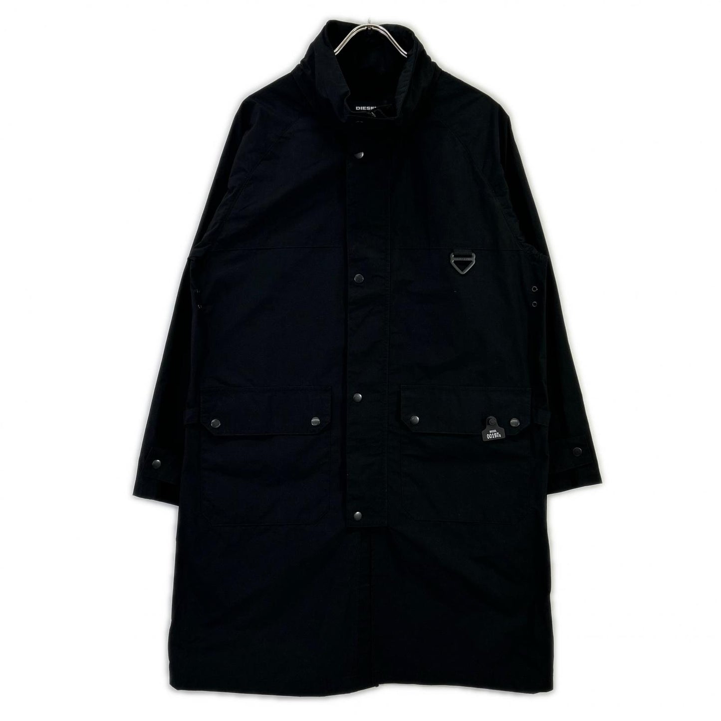 DIESEL A00029 Tech Poplin Cotton Coat Black Size S