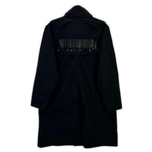 DIESEL A00029 Tech Poplin Cotton Coat Black Size S