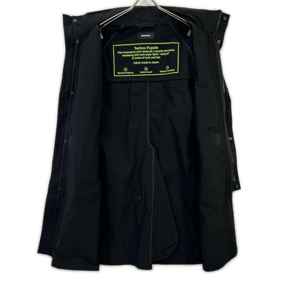 DIESEL A00029 Tech Poplin Cotton Coat Black Size S