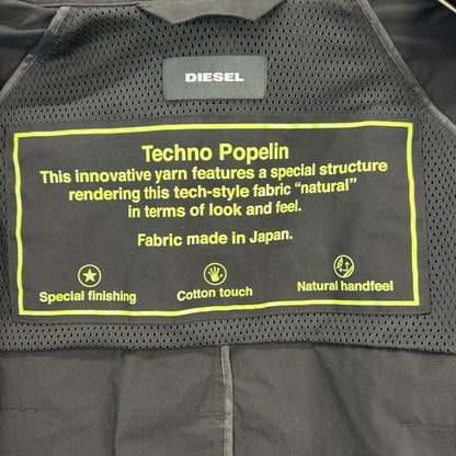 DIESEL A00029 Tech Poplin Cotton Coat Black Size S
