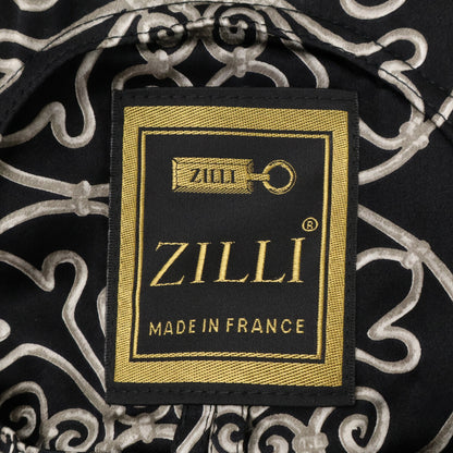 ZILLI Cashmere Leather Trim Zip Topcoat Black Coat Size 58