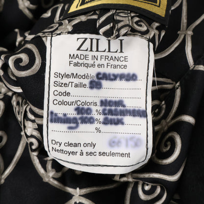 ZILLI Cashmere Leather Trim Zip Topcoat Black Coat Size 58