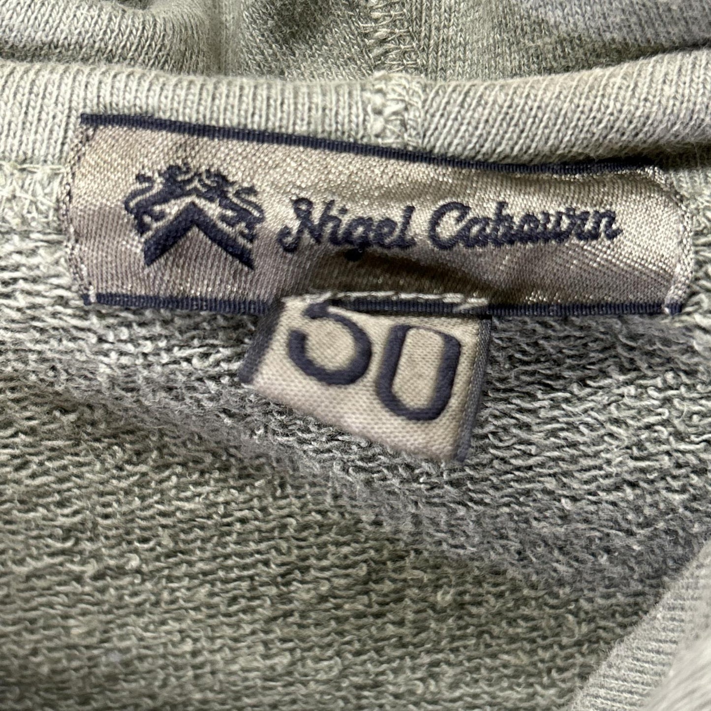 NIGEL CABOURN Khaki Cotton Hoodie Size 50