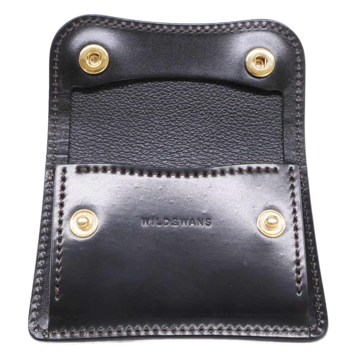 WILDSWANS TONGUE Cordovan Saddle Case Black Size ONE SIZE