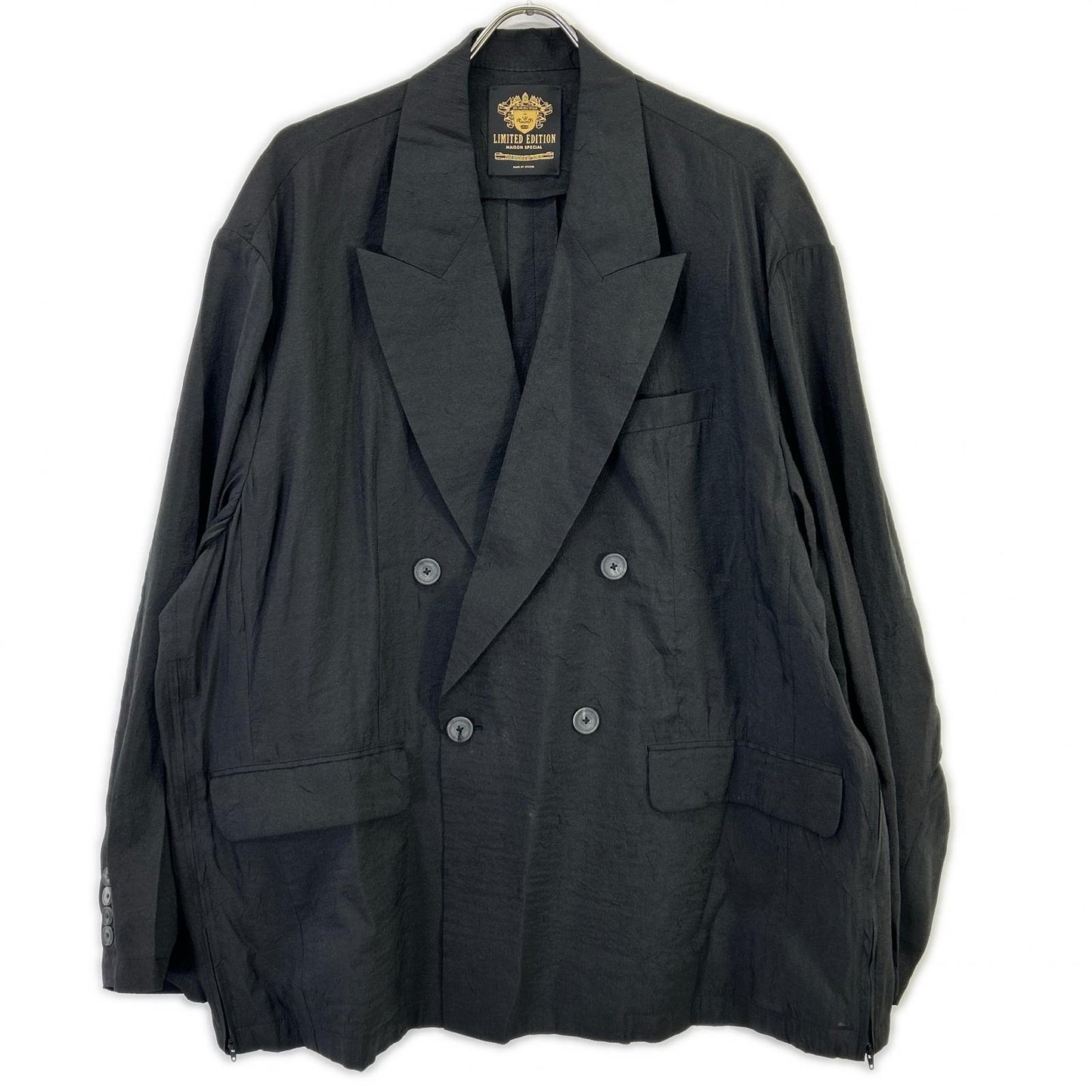 MAISON SPECIAL Black Double Breasted Tailored Blazer Size 2