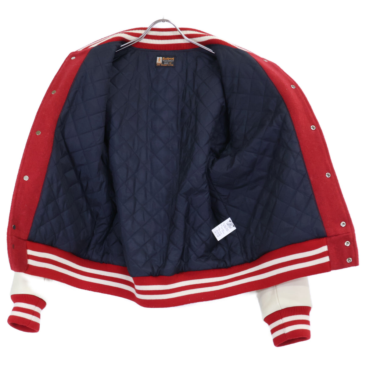 JOE MCCOY Brunswick Leather Sleeve Jacket Red/White Size 40