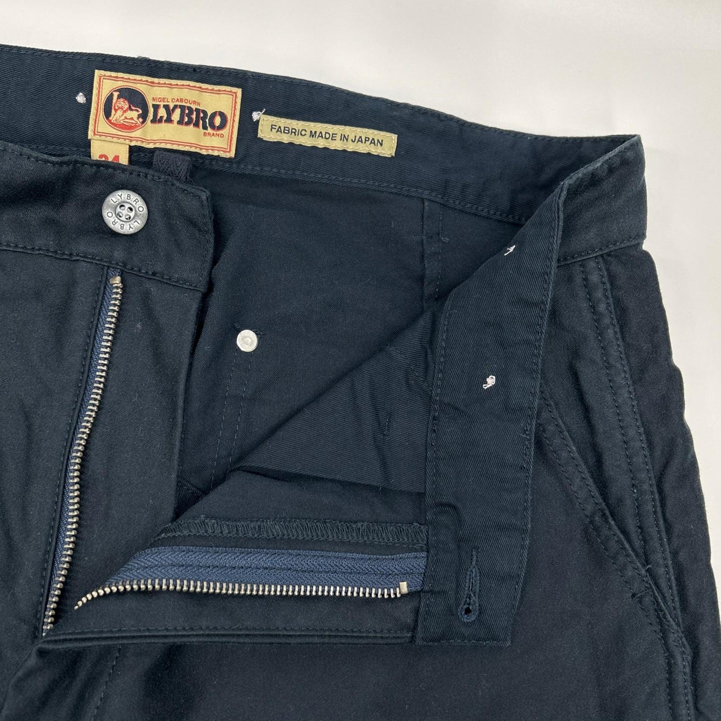 NIGEL CABOURN Lybro Welders Cotton Pants Navy Size 34