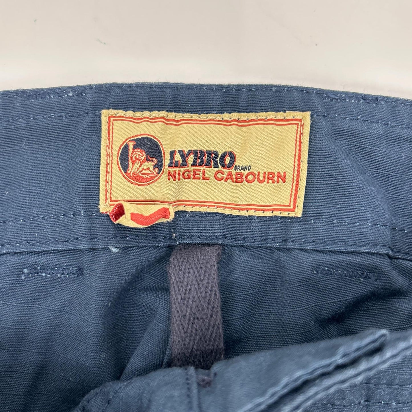 NIGEL CABOURN Piped Cotton Ripstop Pants Navy Size 32