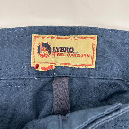 NIGEL CABOURN Piped Cotton Ripstop Pants Navy Size 32