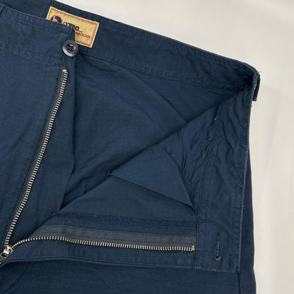 NIGEL CABOURN Piped Cotton Ripstop Pants Navy Size 32