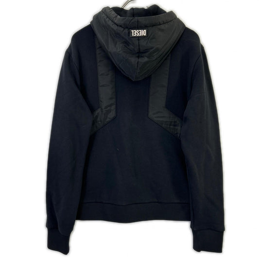 DIESEL Padded Zip-Up Hoodie Jacket Black Size L