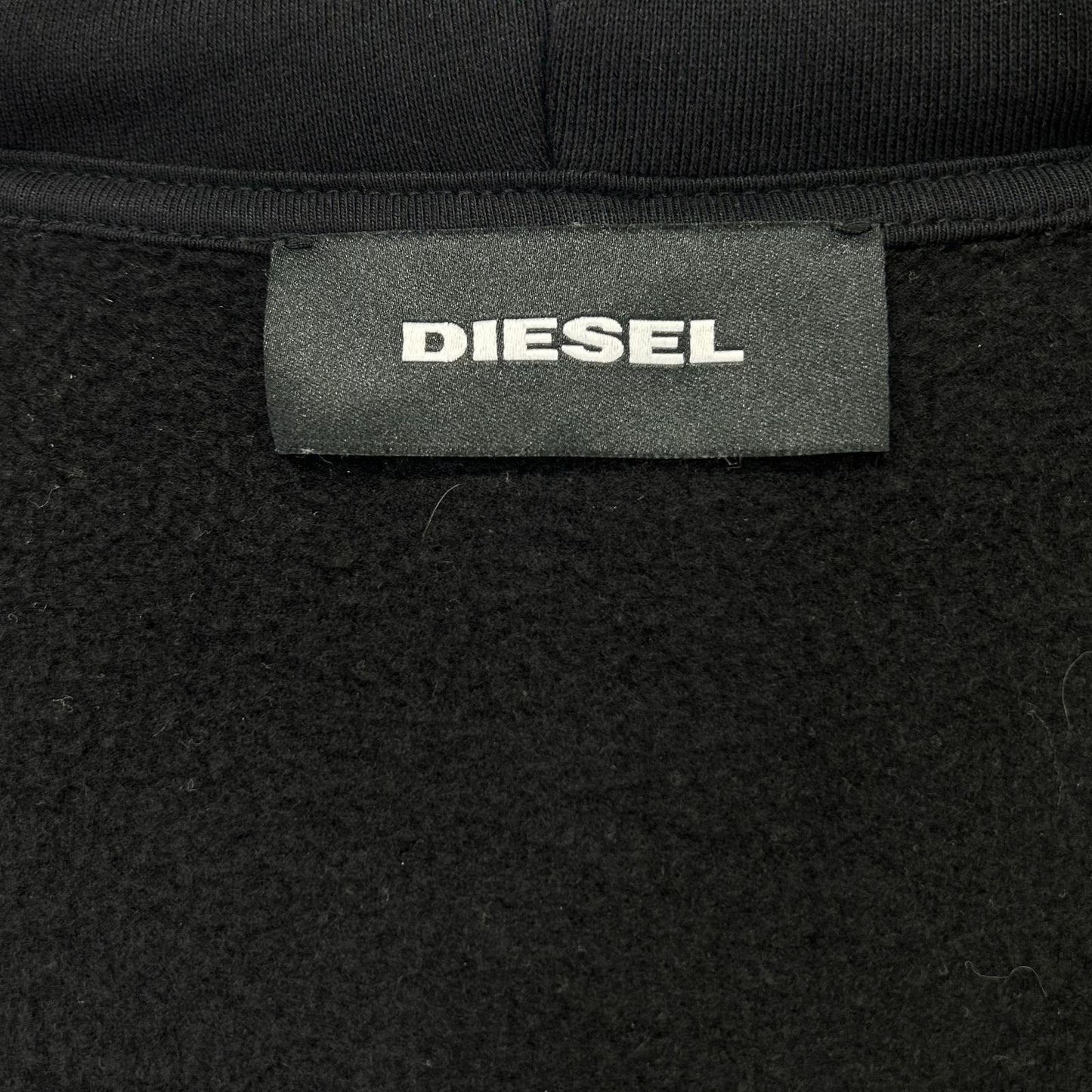 DIESEL Padded Zip-Up Hoodie Jacket Black Size L