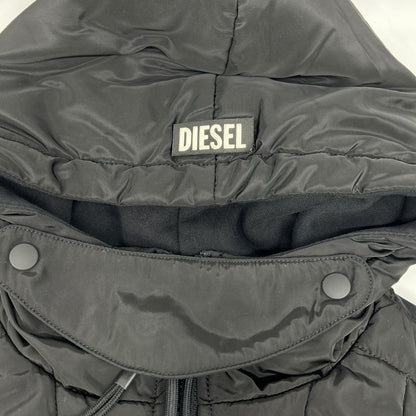 DIESEL Padded Zip-Up Hoodie Jacket Black Size L