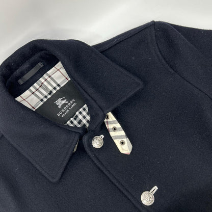 Burberry Black Label Silver Button Wool Coat Black Size M
