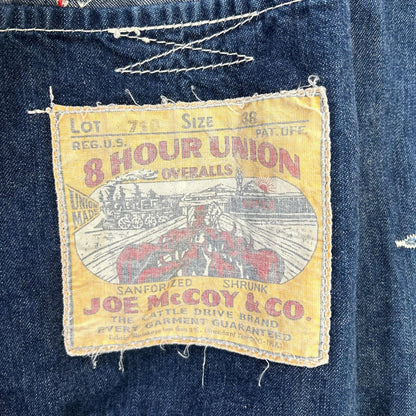 JOE MCCOY 8HOURUNION Denim Coverall Jacket Indigo Size 38