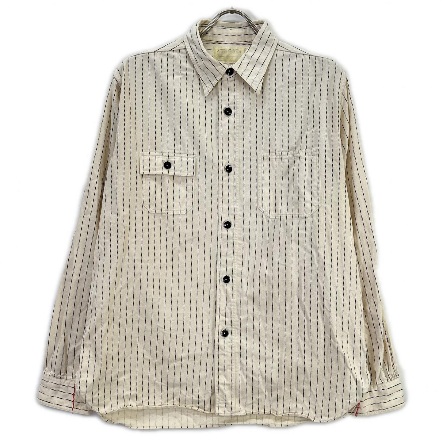 SUGAR CANE SC27076 Fiction Romance Stripe Shirt Ivory Size L