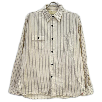 SUGAR CANE SC27076 Fiction Romance Stripe Shirt Ivory Size L