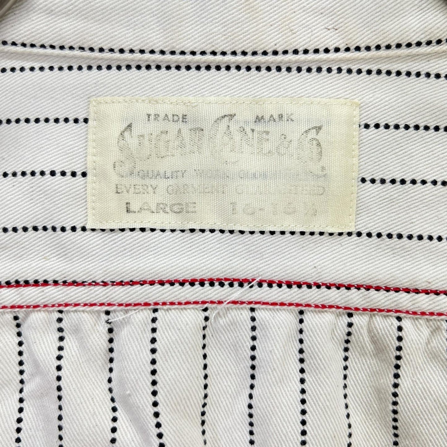 SUGAR CANE SC27076 Fiction Romance Stripe Shirt Ivory Size L