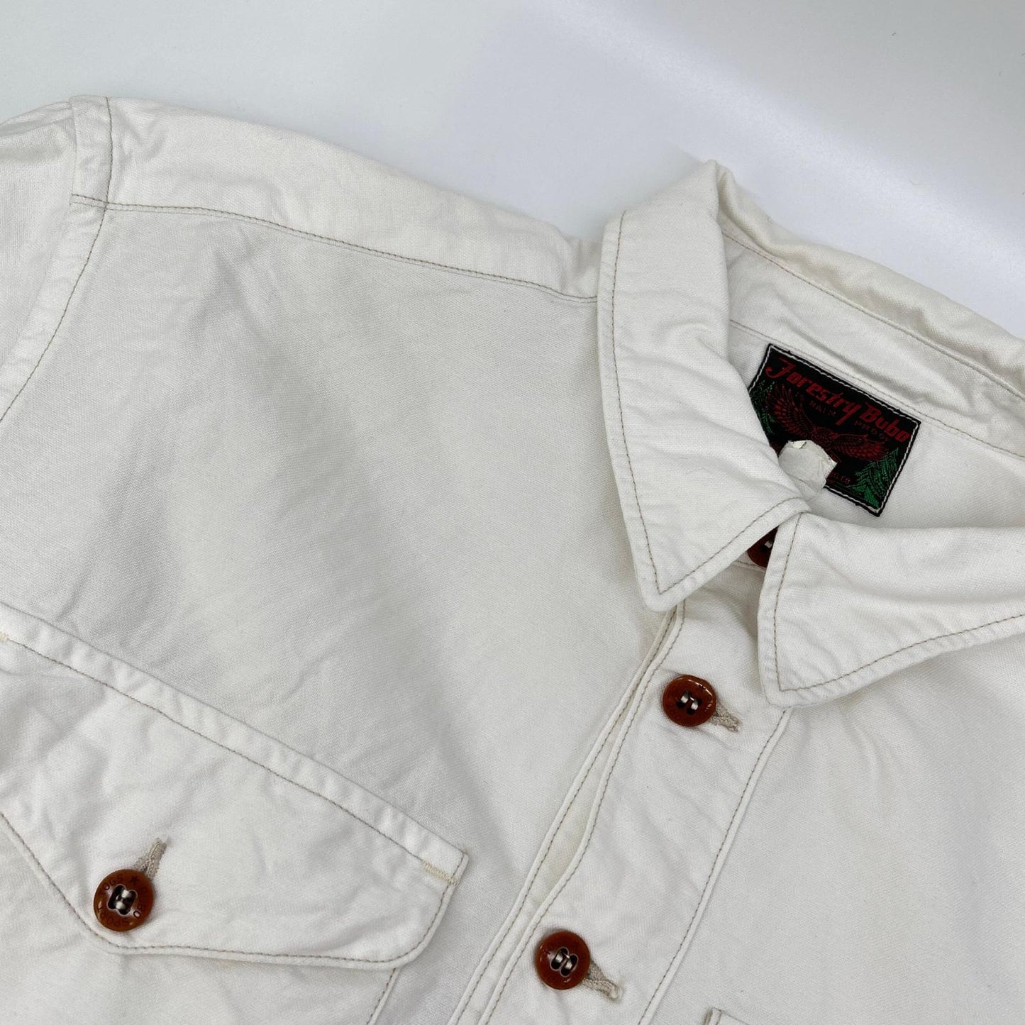 FREEWHEELERS Timberman Heavy Oxford Shirt White Size 16