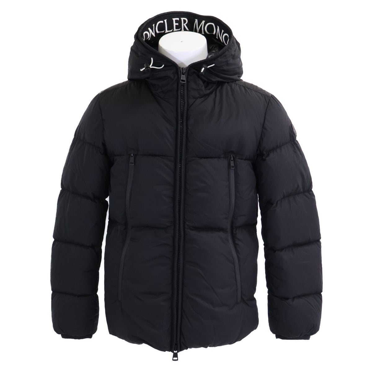 MONCLER MONTCLA Hooded Down Jacket w/ Logo Tape Black Size 1