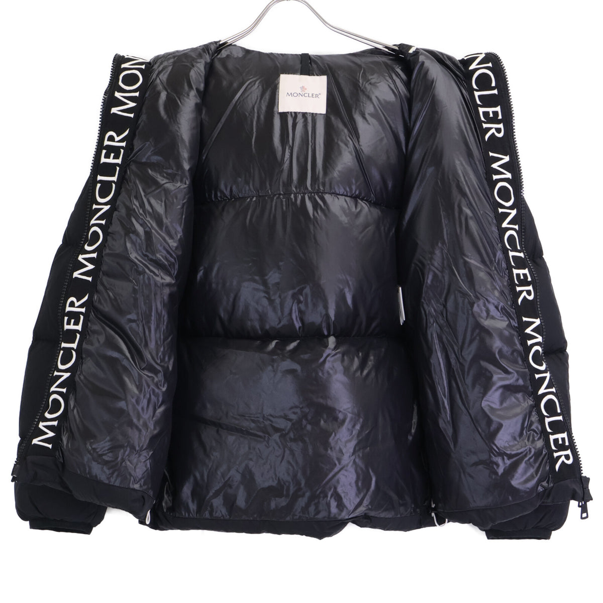 MONCLER MONTCLA Hooded Down Jacket w/ Logo Tape Black Size 1