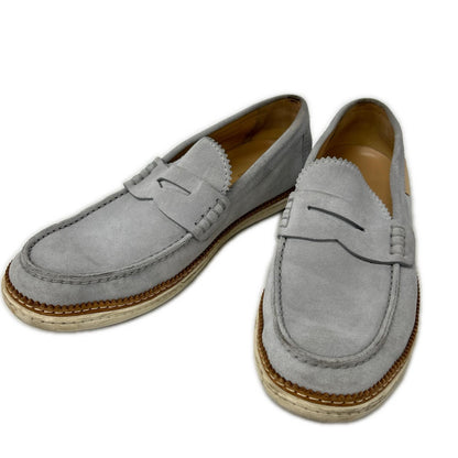 LOUIS VUITTON Suede Coin Loafers Gray Size 7