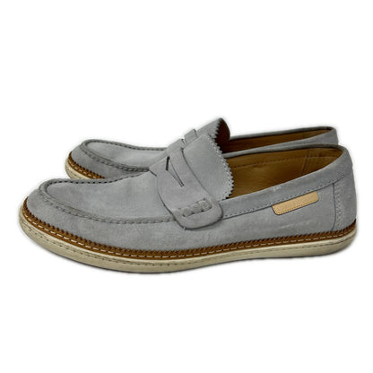 LOUIS VUITTON Suede Coin Loafers Gray Size 7