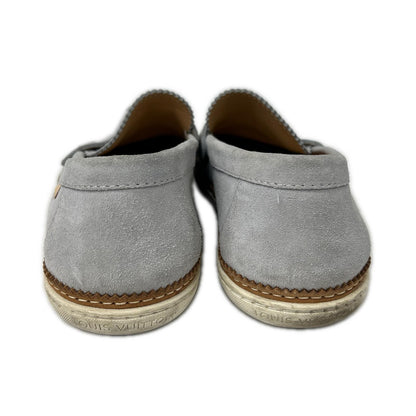 LOUIS VUITTON Suede Coin Loafers Gray Size 7